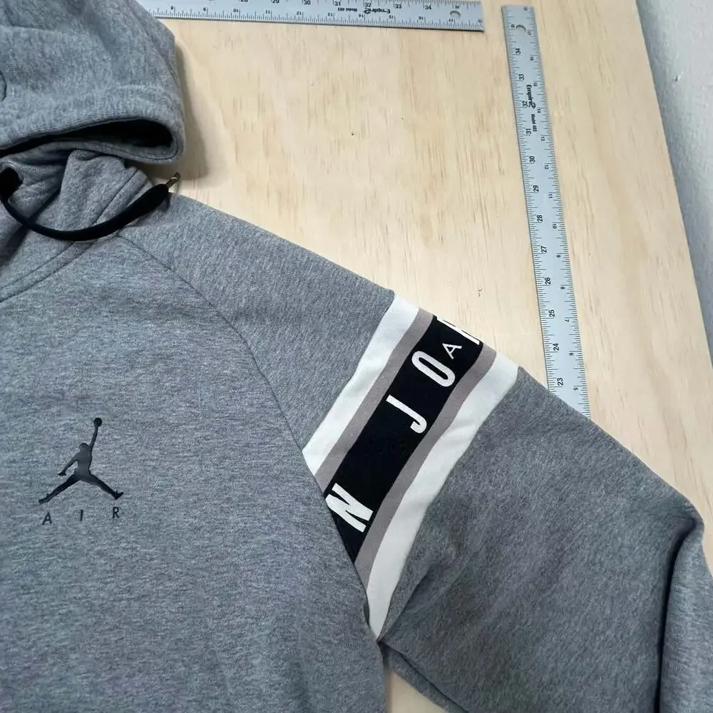 Jordan Jumpman Air Full-Zip Gray Hoodie with Sleeve Branding
